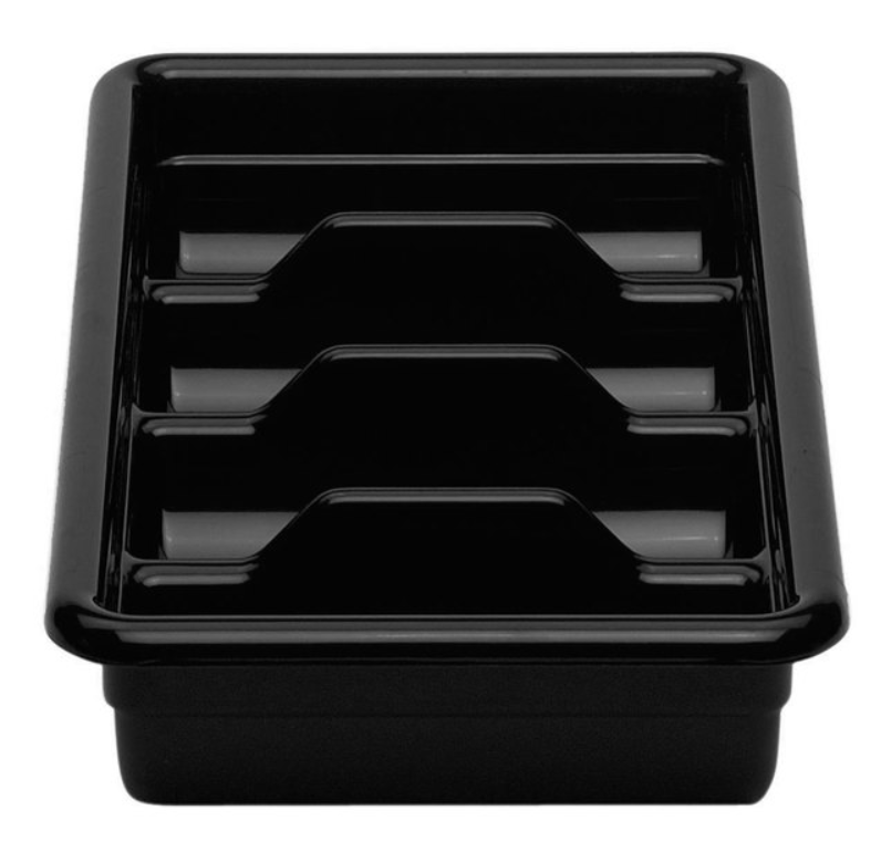 Regal Cambox Black 4-Compartment Plastic Cutlery Box