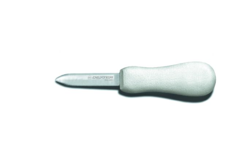 2-3/4" New Haven Pattern Oyster Knife With Textured White Handle