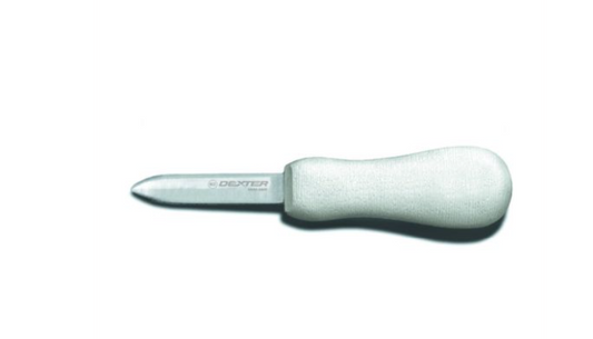 2-3/4" New Haven Pattern Oyster Knife With Textured White Handle