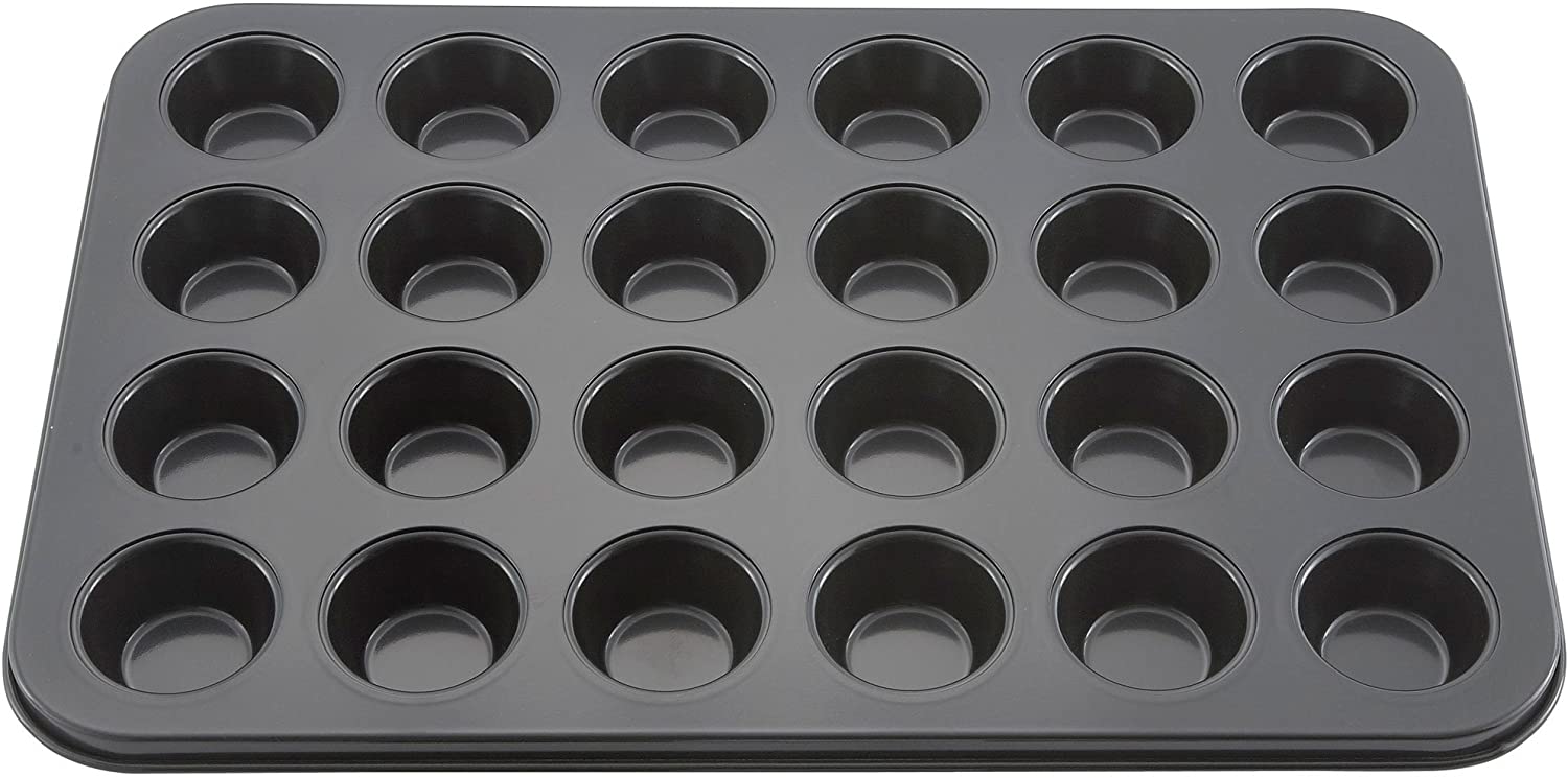 Mini Muffin Pan, 24 cup, 1-1/2 oz., 13-3/4 x 10-1/2, rectangular,  non-stick, carbon steel