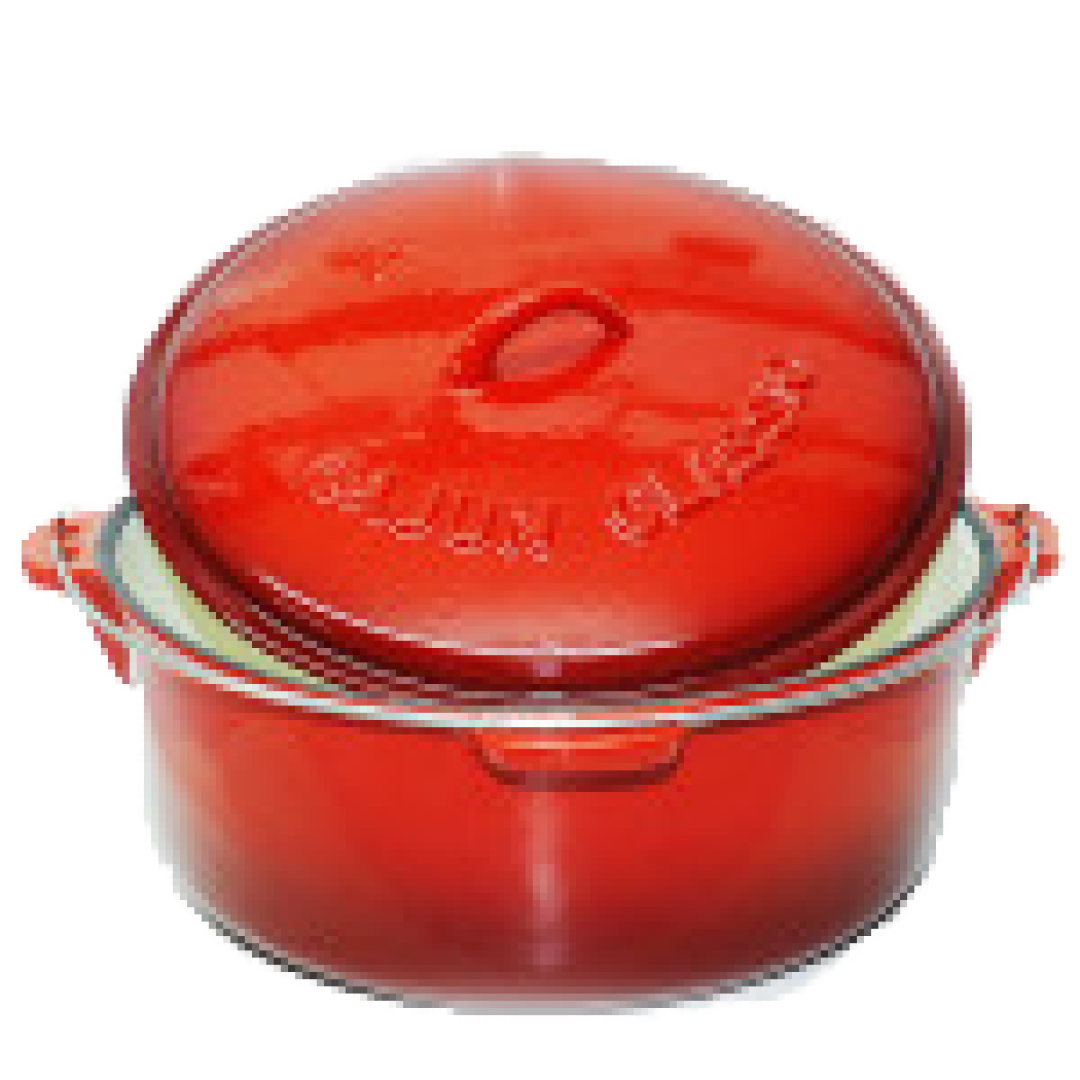 6 Quart Enamel Coated Dutch Oven with Lid - Red