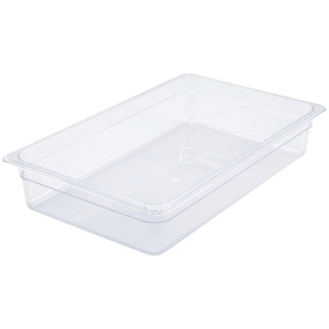 Winco Poly-Ware 3 1/2" Deep Full Size Clear Polycarbonate Food Pan