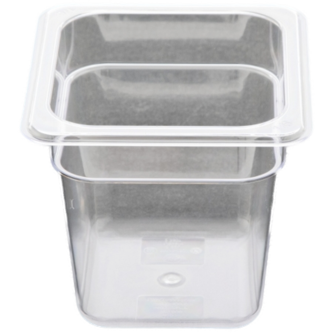 Poly-Ware 5 1/2" Deep 1/6 Size Clear Polycarbonate Food Pan