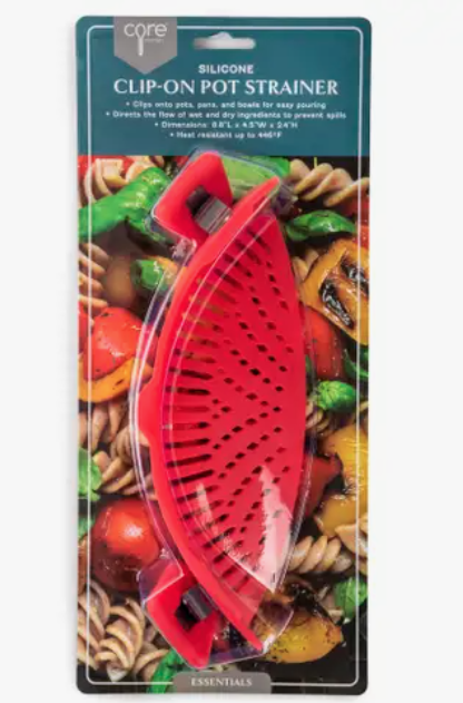 Silicone Clip-On Pot Strainer - Red – Richard's Kitchen Store