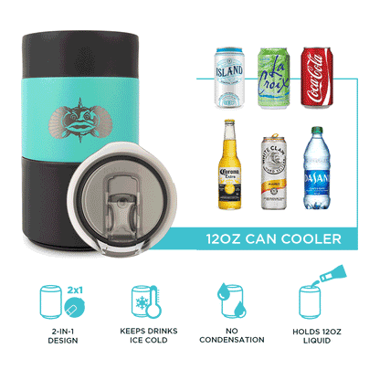 Non-tipping 12 oz. Insulated Can Cooler
