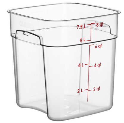 FreshPro 8 Qt. Clear Square Polycarbonate Food Storage Container