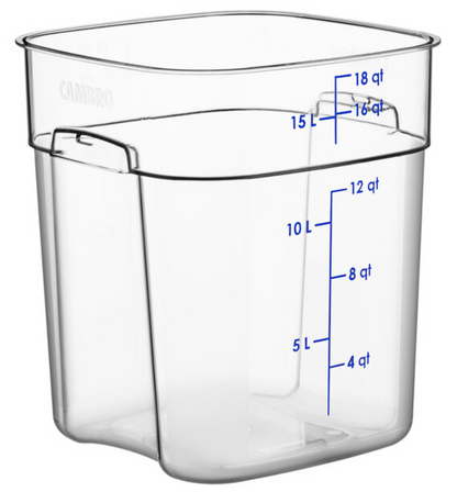 FreshPro 18 Qt. Clear Square Polycarbonate Food Storage Container