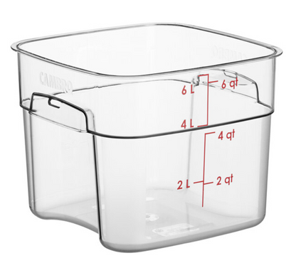FreshPro 6 Qt. Clear Square Polycarbonate Food Storage Container