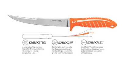 Dual Edge 8" Flexible Fillet Knife w/ Sheath