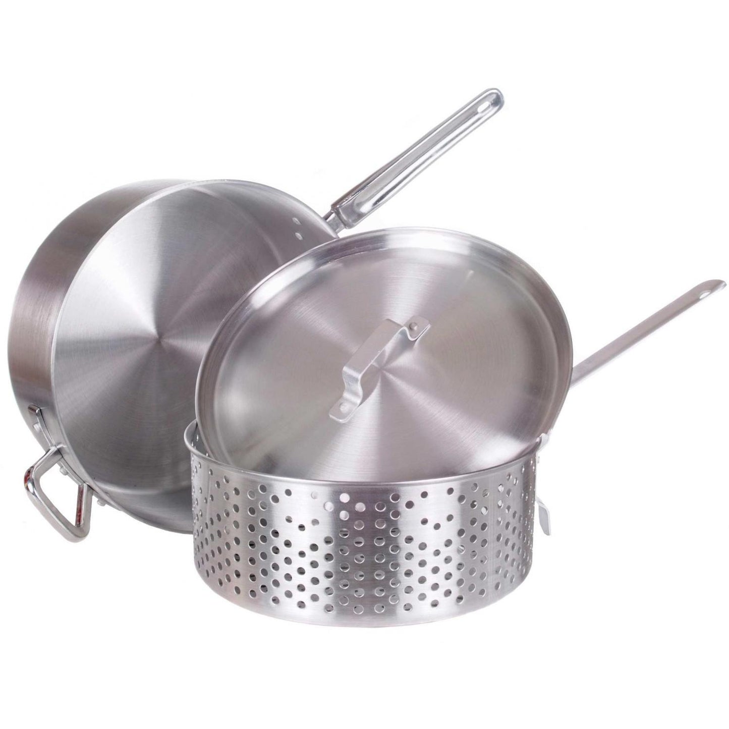 Bayou Classic 1350 14-qt Aluminum Fry Pot w/ Lid and Aluminum Perforated  Basket Features Heavy-Duty Riveted Handles Domed Lid Perfect For Frying  Fish