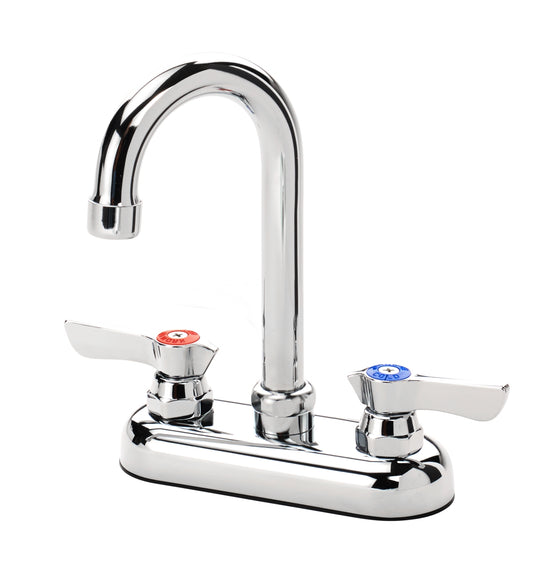 Krowne Silver Series 4" Deck Mount Faucet with 3-1/2" Wide Gooseneck Spout