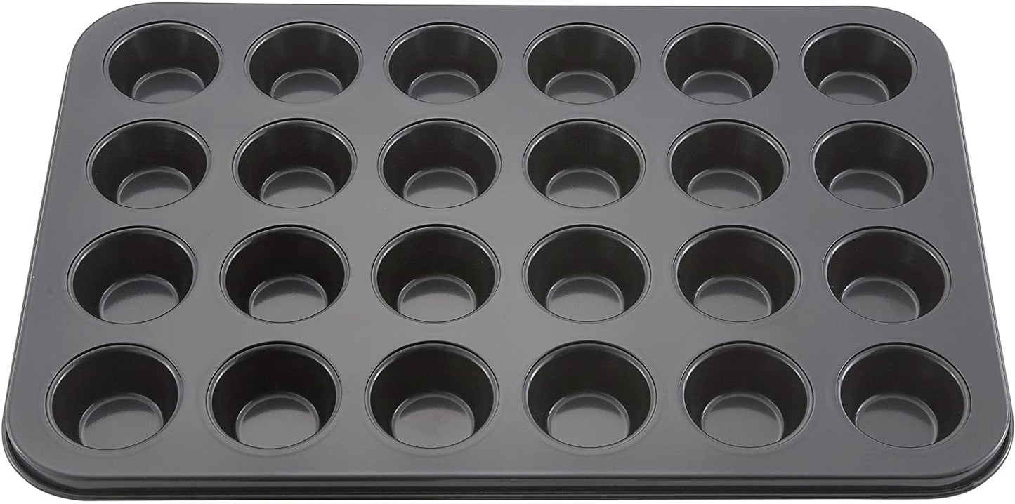 Mini Muffin Pan, 24 cup, 1-1/2 oz., 13-3/4" x 10-1/2", rectangular, non-stick, carbon steel