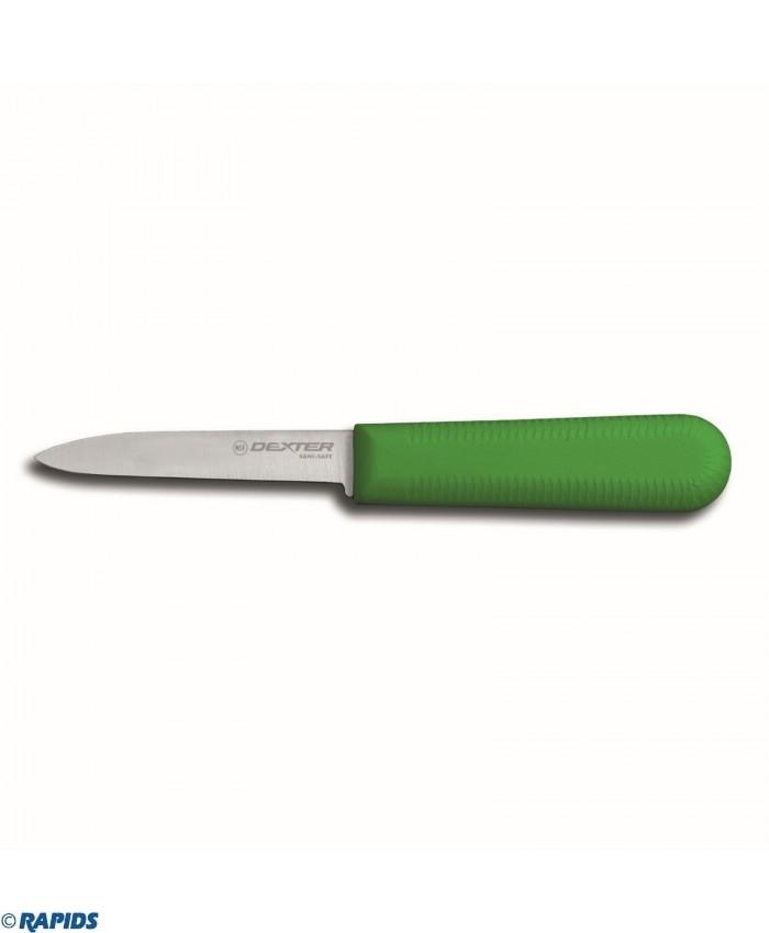 Dexter Russell S104G-PCP 3 1/4" Sani Safe® Paring Knife Set with Polypropylene Green Handle