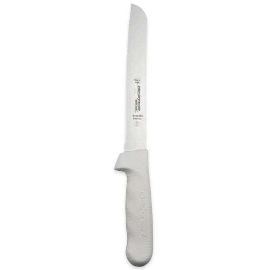 8" Sani-Safe® Bread Knife w/ Polypropylene White Handle
