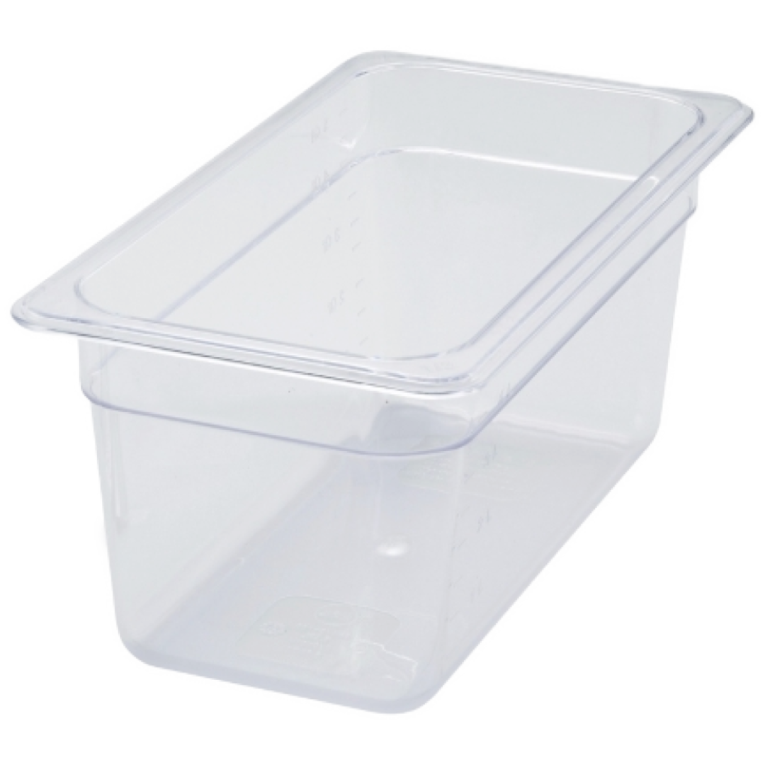 Winco Poly-Ware 5 1/2" Deep 1/3 Size Clear Polycarbonate Food Pan