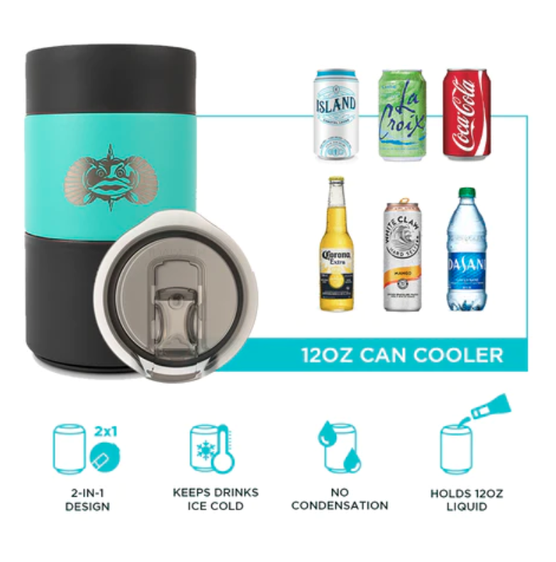 Non-Tipping 12oz Insulated Can Cooler - Black