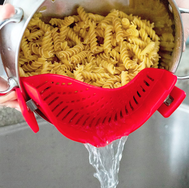 Silicone Clip-On Pot Strainer - Red