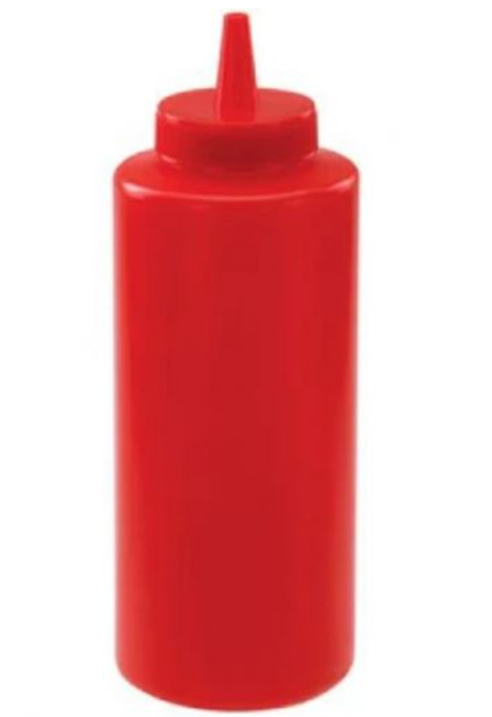 12 Oz. Red Squeeze Bottle - 6/pk