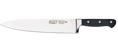 Acero 10" Steel Chef's Knife with Black Handle
