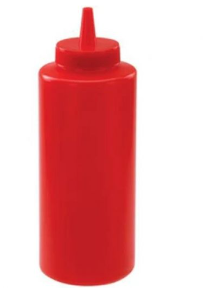 12 Oz. Red Squeeze Bottle - 6 Pack
