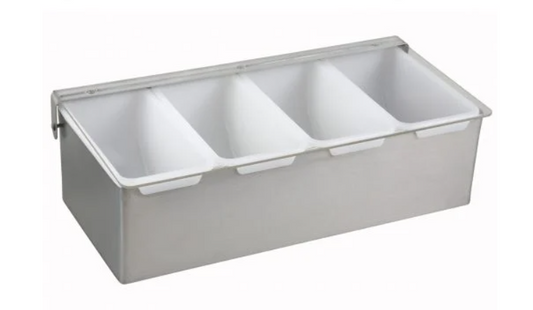 4 Compartment Stainless Steel Bar Condiment Dispenser