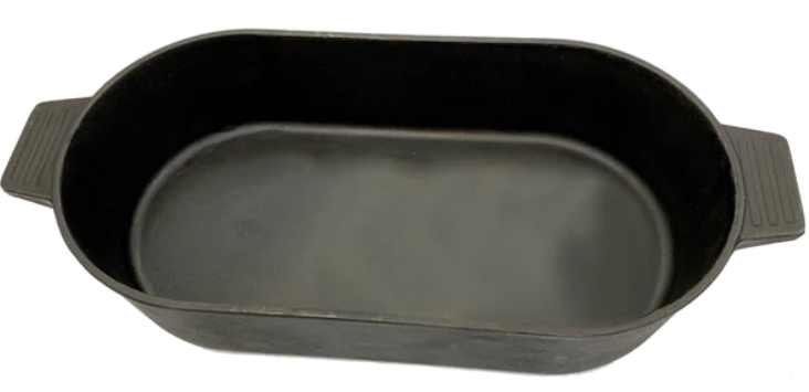 Pre-Seasoned Cast Iron Oval Fryer with Griddle Lid, 6 quart