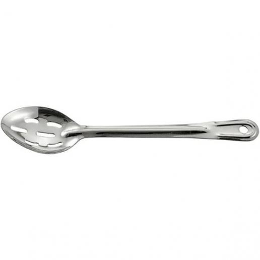 Basting Spoon, slotted, 11", with 1.5 mm stainless steel - Richard's Supply Inc