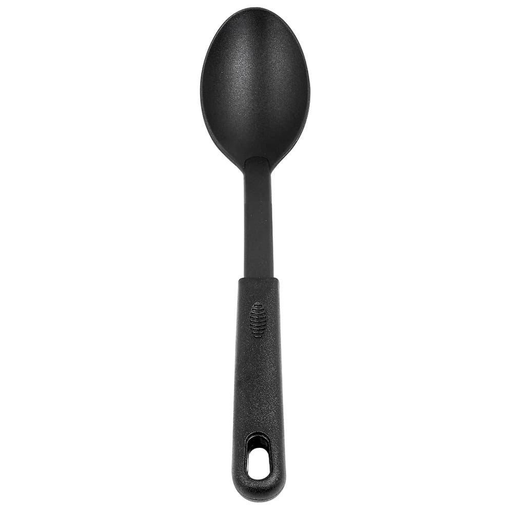 12" Black Nylon Solid Serving Spoon - Richard's Supply Inc