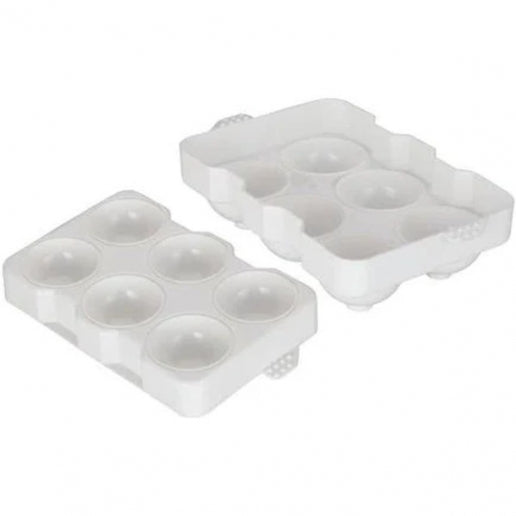 Winco White Polypropylene Ice Cube Mold, 6 Spheres