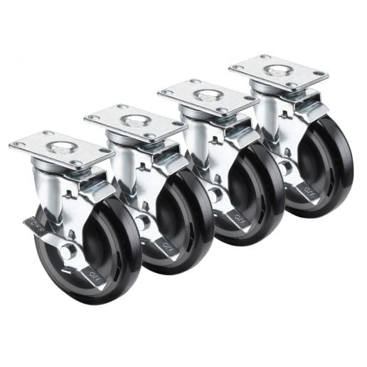 Swivel Plate Casters With Brakes