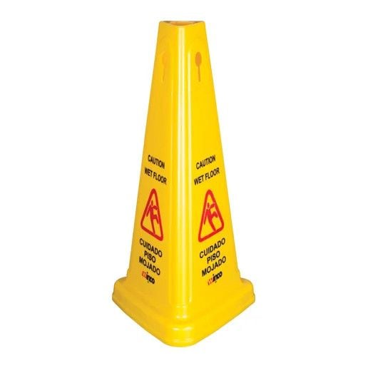 27” Wet Floor Tri-Cone Shaped Caution Sign