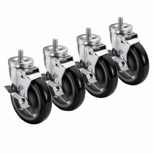 1" Threaded Stem 5" Casters With Brakes