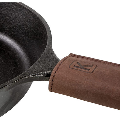 Bourbon Brown Leather Cast Iron Skillet Handle Cover