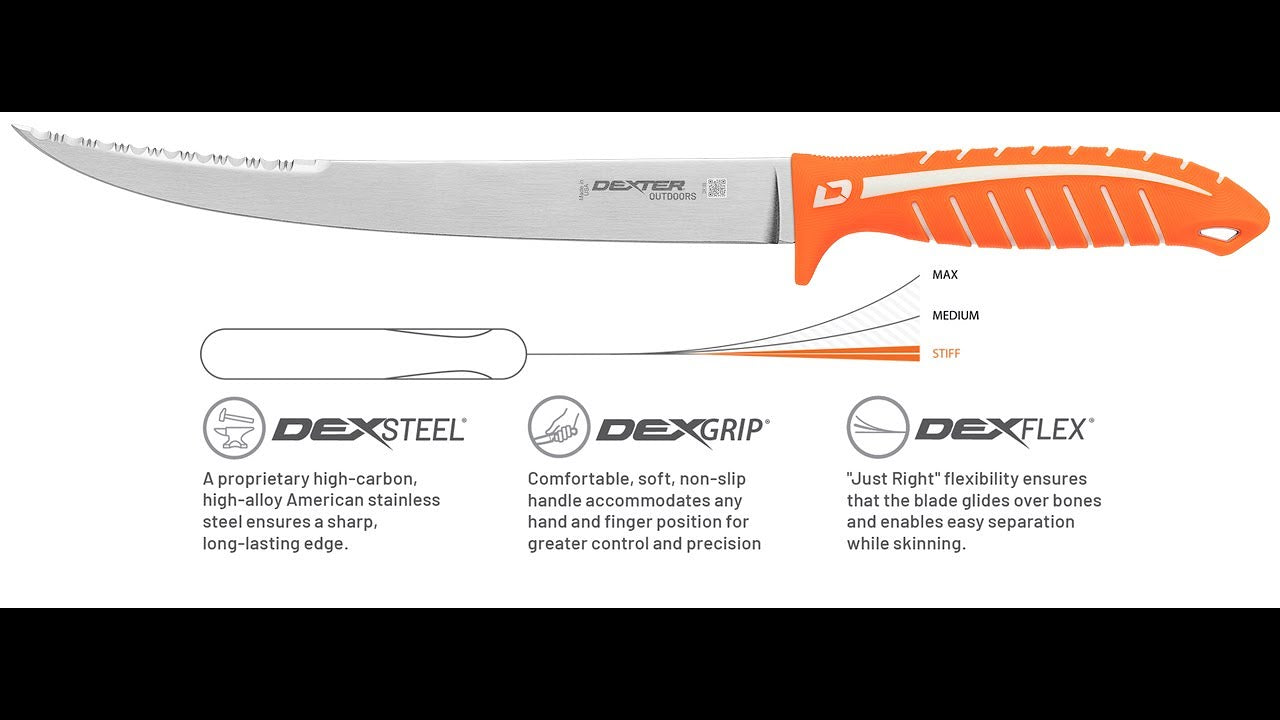 DEXTREME® Dual Edge 7" flexible fillet knife with sheath