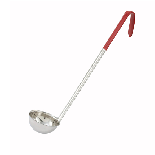 2 Oz. Stainless Steel Serving Ladle with Red Handle