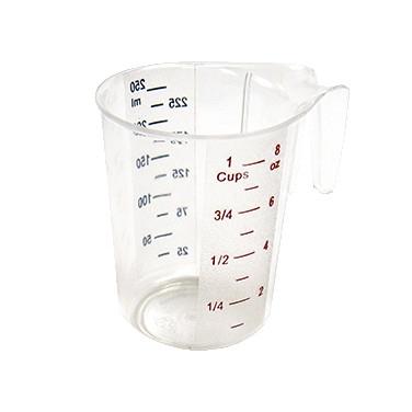 1 Cup Raised Markings Clear Polycarbonate Measuring Cup - Richard's Supply Inc
