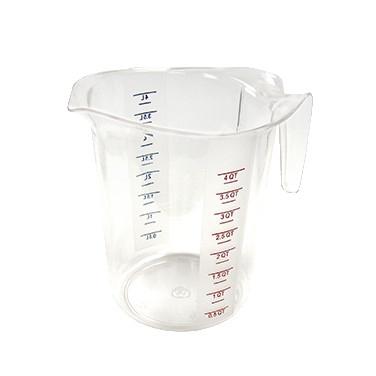4 Qt. Raised Markings Clear Polycarbonate Measuring Cup - Richard's Supply Inc