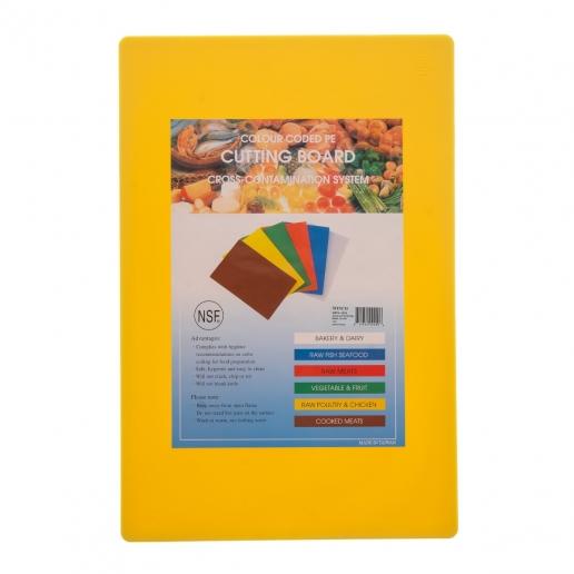 15" x 20" Yellow Plastic Cutting Board - Richard's Supply Inc
