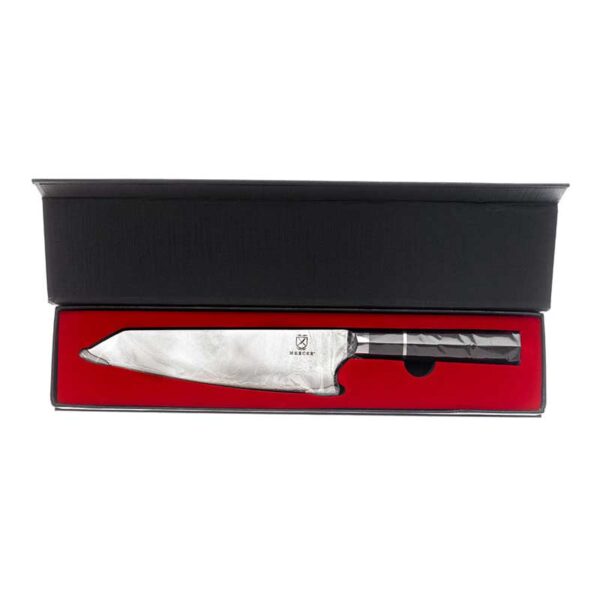 mercer 8' Damascus Style Chef's Knife in it's case