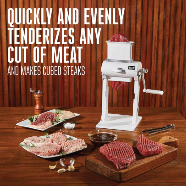 Weston® Manual Meat Cuber/Tenderizer quick and evenly tenderizes