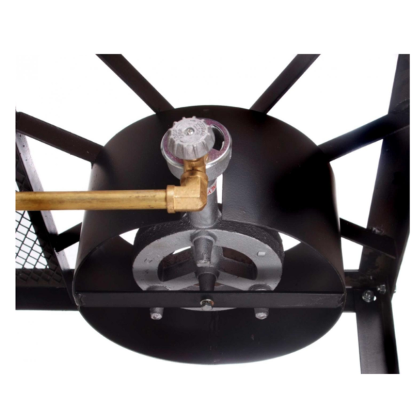 Outdoor Propane Stove on Wheels Cart with 2 burners upclose