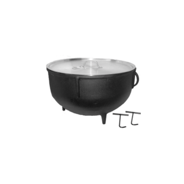 10 gal jambalaya pot with lid close, side view.