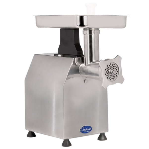 Globe Chefmate Meat Chopper w/ #22 Head Size & 450 lbs Meat/hr, 115v side view.