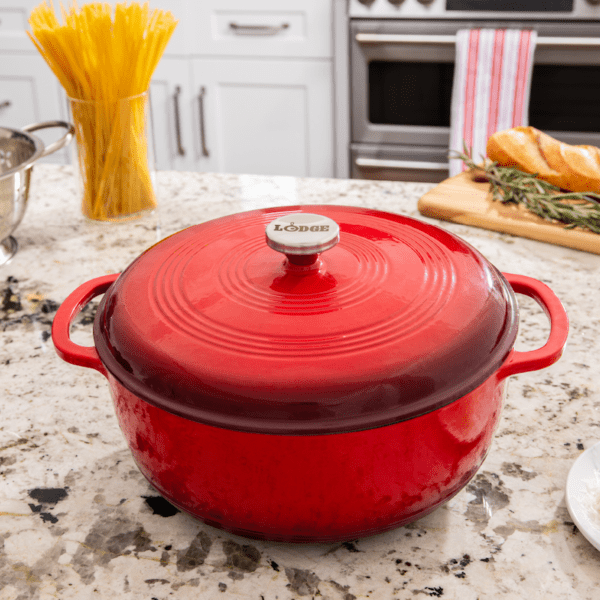 Red Essential Enamel Cast Iron Dutch Oven - Image 2