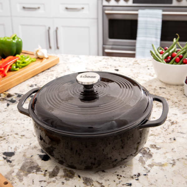 Midnight Chrome Essential Enamel Cast Iron Dutch Oven - Image 2