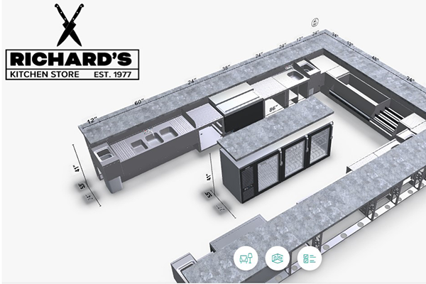 Bar design with island refrigerator